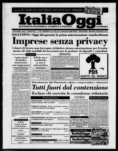 Italia oggi : quotidiano di economia finanza e politica